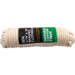 Item 656098, Durable braided natural cotton fiber clothesline.