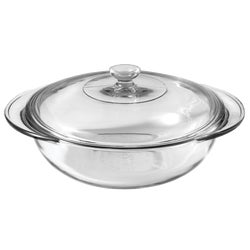 Item 656178, Clear glass casserole dish with cover.