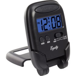 Item 670324, Easy travel alarm clock has a LCD fold-up case with blue backlight.