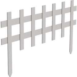 Item 700105, Sturdy easy-to-install, self-staking white picket fence.
