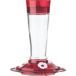 Item 700470, Beautiful glass bottle with red cap and basin, and 5 integrated perches.