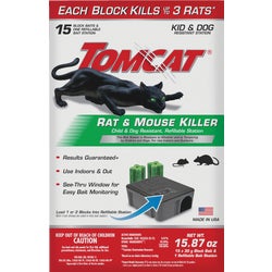 Item 700481, Child and dog resistant rat and mouse killer refillable bait station.