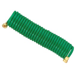 Item 700597, Coiled 3/8-inch hose made of lightweight and durable polyurethane.