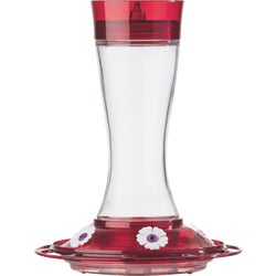 Item 700741, Beautiful glass bottle with red cap and basin, and 7 integrated perches.