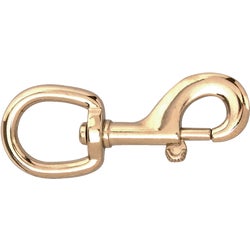 Item 701379, Nickel-plated cast malleable iron. Long body, snap (takes 5/8" rope).