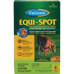 Item 701496, Spot-on fly control kills and repels house flies, stable flies, horn flies