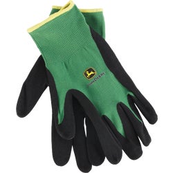 Item 701763, John Deere nitrile coated nylon glove. Standard dip with elastic wrist.