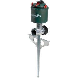 Item 702029, Gear drive sprinkler with flow through metal spike. Silent operation.