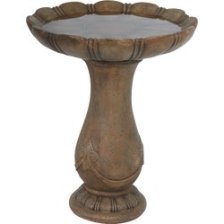 Item 702053, Flower bird bath features a vase-shaped base and a beautiful flower-like 