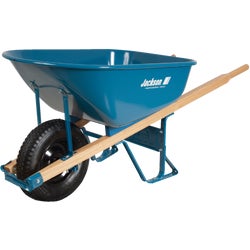 Item 702329, Jackson Professional seamless steel wheelbarrow with heavy-duty 