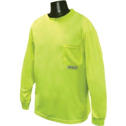 Item 702462, Long sleeve safety shirt features one outside chest pocket.