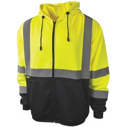 Item 702489, Hooded Class 3 safety sweatshirt features 2-inch reflective tape, 
