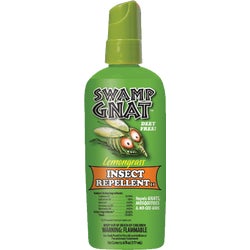 Item 702759, Swamp Gnat deet free insect repellent with lemon grass.