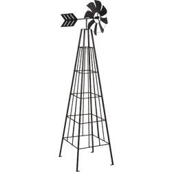 Item 702823, Decorative windmill obelisk ideal for climbing plants.