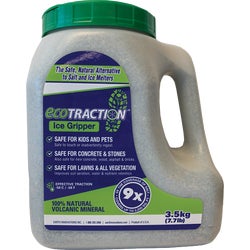 Item 703014, Ecotraction ice grip is a green colored all-natural volcanic mineral.