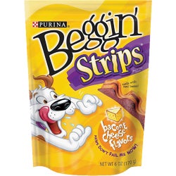 Item 703246, Delicious, chewy dog treat. Made with real bacon as the #1 ingredient.