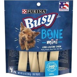 Item 703413, Busy Bone dental dog treat. Combines dental benefits with great taste.