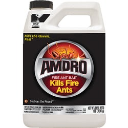 Item 703443, Amdro fire ant killer. Apply when ants are active.