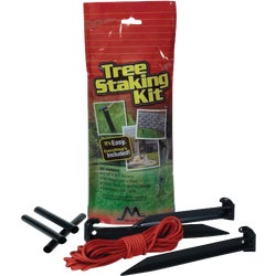 Item 703523, Tree stake kit. Includes stakes, protective sleeve, and rope.