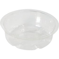 Item 703818, Clear plastic vinyl flower pot saucer with interior ridges to keep plant 