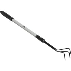 Item 703892, Extendable cultivator has a lightweight steel handle that extends from 18" 