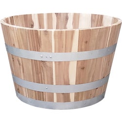 Item 704163, The Real Wood Products Acacia Whiskey Barrel is the perfect planter for any