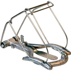 Item 704164, Mole trap made of heavy-duty steel and cast aluminum construction.