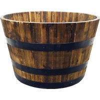 G3056 Real Wood Products Cedar Whiskey Barrel Planter