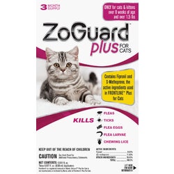 Item 704463, ZoGuard Plus For Cats protects cats from the dangerous effects of fleas and