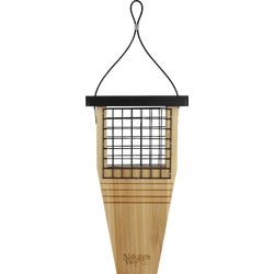Item 704589, Tail-prop design suet feeder is made with insect and rot resistant premium 