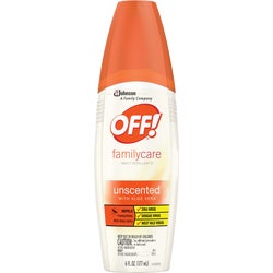Item 704668, OFF! Family Care unscented insect repellent with aloe vera.