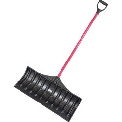 Item 704767, The Bully Tools 27 Poly Snow Pusher with Fiberglass Handle and Poly D-Grip 