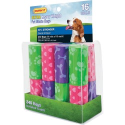 Item 704942, Heavy weight pet waste bags.