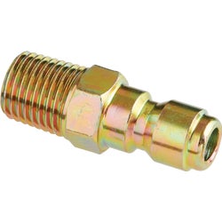 Item 705660, Steel plated quick connect pressure washer plug.