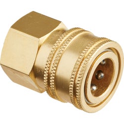Item 705663, 3/8 In. FNPT brass socket quick coupler.