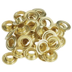 Item 706374, Plain brass replacement grommets. Ideal for use with grommet kits.