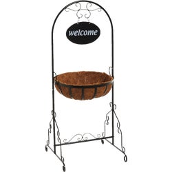 Item 706933, Plant stand made of steel construction with black rust resistant coating.