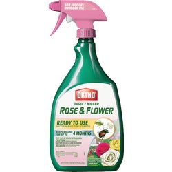 Item 709040, Ortho Rose &amp; Flower Insect Killer kills over 100 listed insects fast.