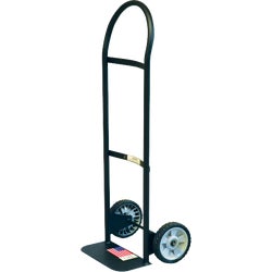 Item 709567, Hand truck featuring steel frame construction with flow back handle.