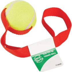 Item 712026, Smart Savers tug dog toy. Includes nylon strap with tennis ball.