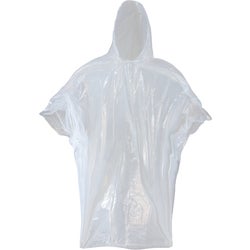Item 712415, Economy weight PE poncho. 1 size fits most.
