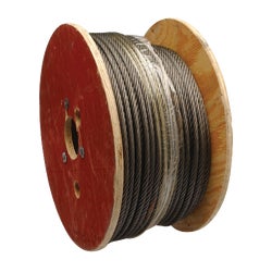 Item 714622, Pre-formed fiber core wire rope. Durable 6 x 19 fiber core construction.