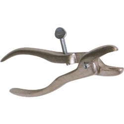 Item 714980, Nickel-plated cast malleable iron hog ring pliers.