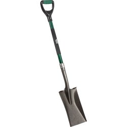 Item 718585, Garden spade with 16-gauge, powder coated carbon steel blade with steel 