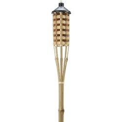 Item 720939, Bamboo patio torch. Features a spike-tipped pole for easy set-up.