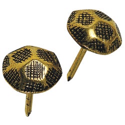 Item 723514, Antique Brass Hammered Furniture Nails can be used to trim furnishings 