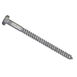 Item 723894, Hot galvanized lag screw with hex head and gimlet point.
