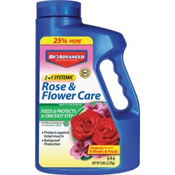 Item 726584, BioAdvanced 2-in-1 Rose &amp; Flower systemic granular product that feeds 