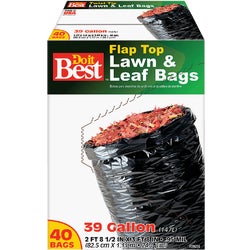 Item 729206, Lawn &amp; leaf bag fits up to a 39-gallon can. Flap tie closure.