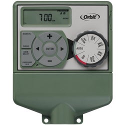 Item 729482, 6-station sprinkler timer features flexible independent dual watering 